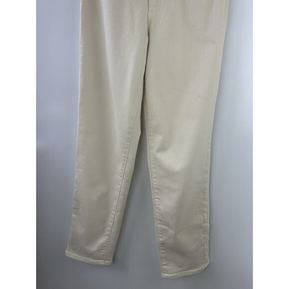 Athleta Sculpek Flex Straight Leg Ankle Jean High Rise Bone Yellow Cream Size 4 - Picture 3 of 15